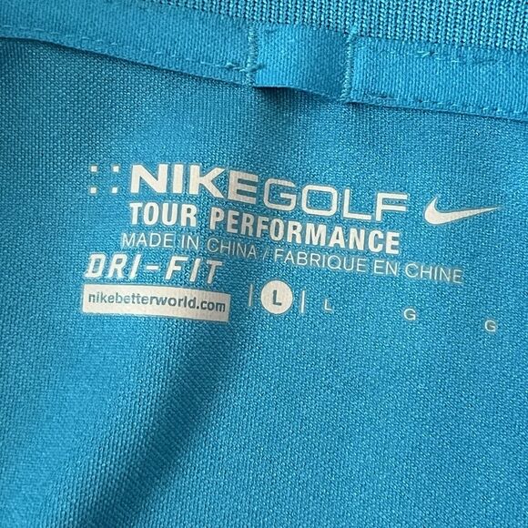 Nike Golf Tour Performance Dri Fit Polo Shirt Adult Large Blue Mens - Picture 4 of 11